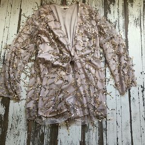 Gold sequin romper!